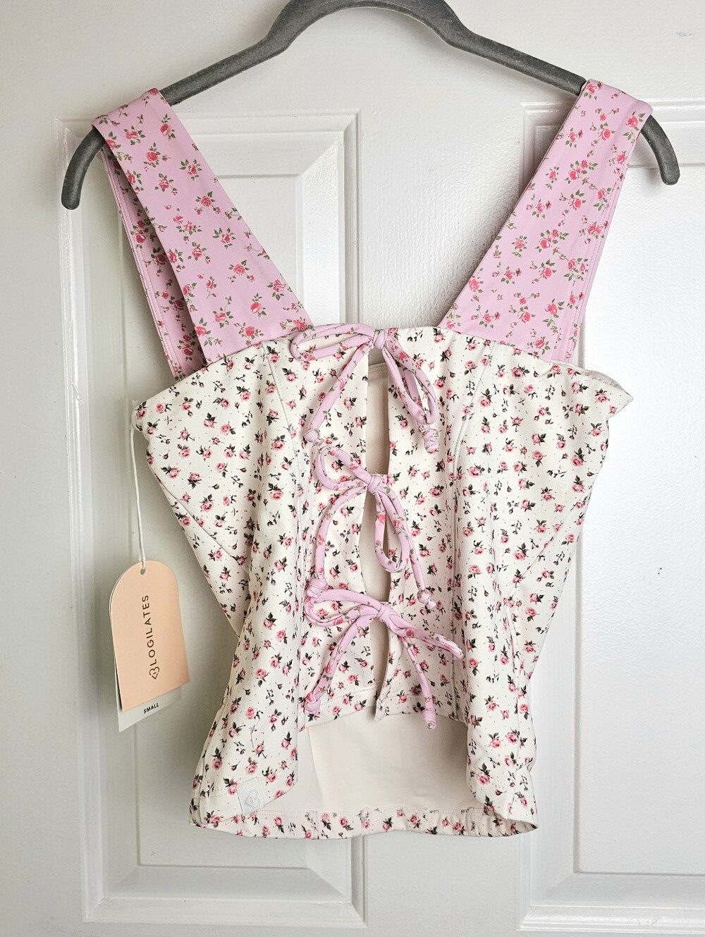 New Blogilates Tiny Bows Athletic Corset Tank Top